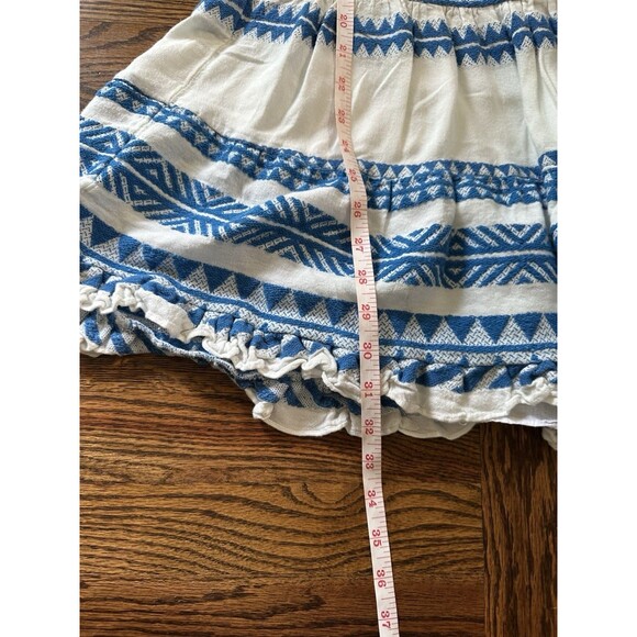 SAIL to SABLE Geo Stripe Ruffle Neck Dress 100% Cotton Blue White Size XS EUC - Picture 9 of 11
